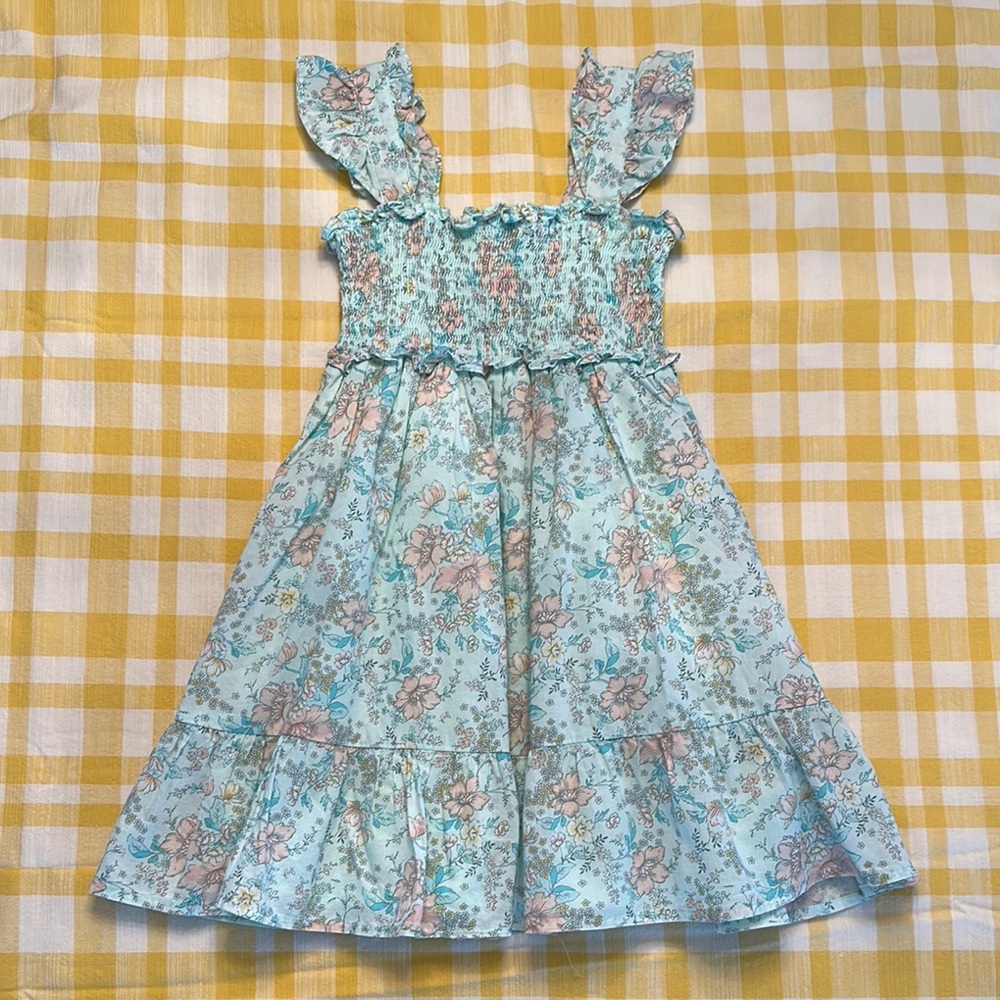 Janie and Jack Floral Blue sundress size 5